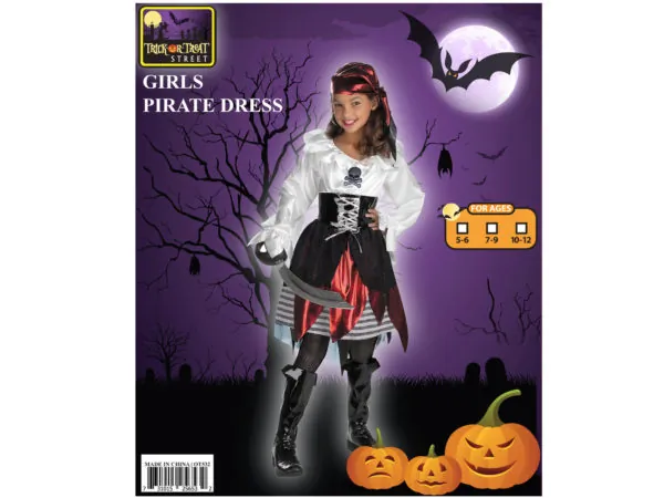 Bulk OT532 Pirate Girl Headband + Dress + Belt Costume