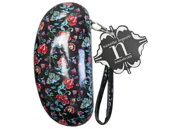 Bulk GH795 Nanette Lepore Sunglasses Case In Red  Black Floral Print