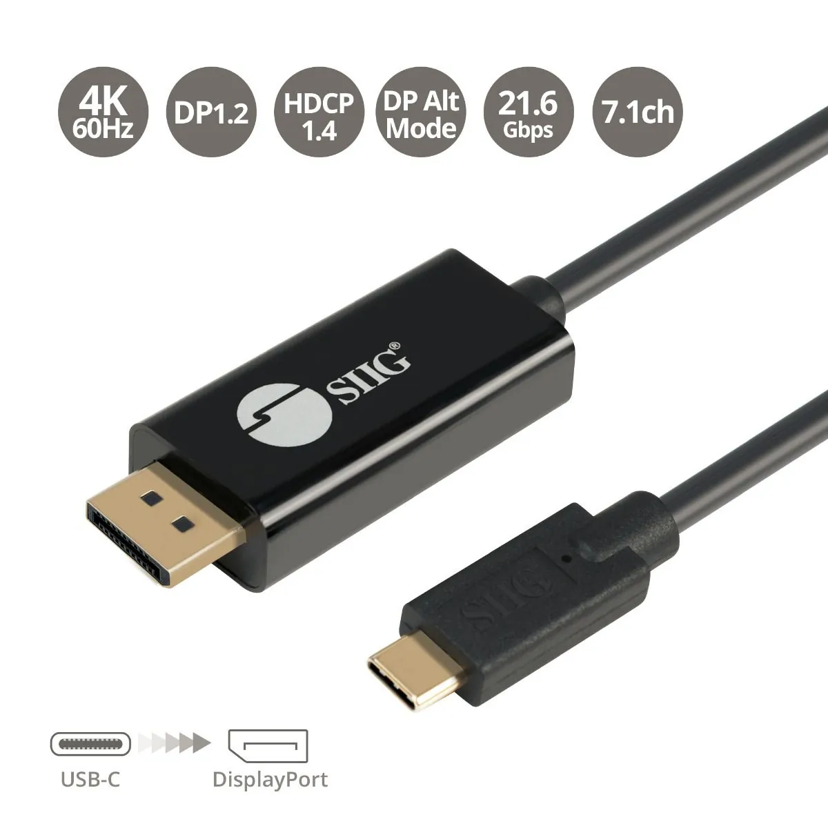 Siig CB-TC0K11-S1 2m Usb-c To Displayport Cable - High Speed