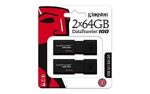 DT100G3/64GB-2P | Kingston 64GB DataTraveler 100 G3 USB 3.0