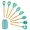 Megachef Mint Green Silicone & Wood Kitchen Utensil Set,