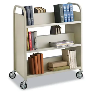5357SA | Safco Products Steel Six-Shelf Book Cart with Sand