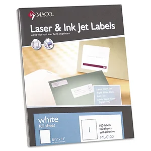 MAC ML0100 | Chartpak/pickett MACO White Laser/Ink Jet Full