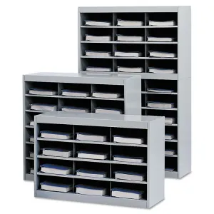 Safco 9254GR Organizer,12comp,mtl,gy