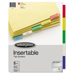 W54309A | Wilson Jones Co. Multi-Color Insertable Tab