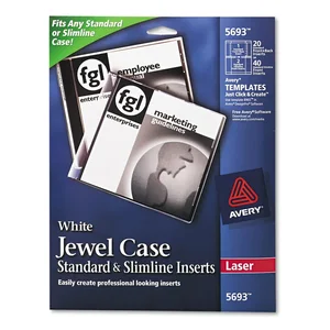 08693 | Avery Dennison Inkjet CD/DVD Jewel Case Inserts,