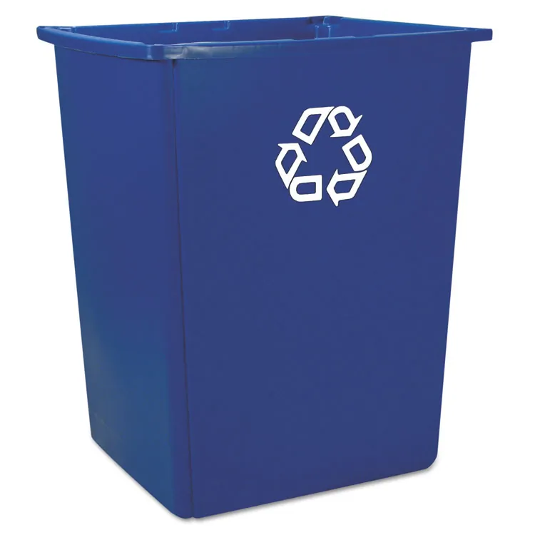 Rubbermaid FG256B73BLUE Container,glttn,rcy Symbl