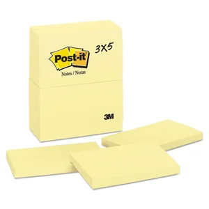 660 | 3m Canary Yellow Lined Sticky Note Pads, 4x6, 12-Pack