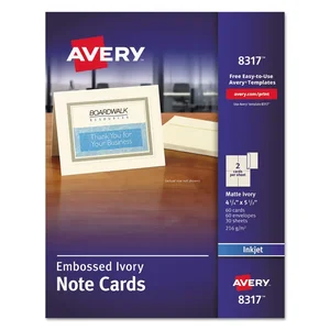 03379 | Avery Dennison Textured White Note Cards with
