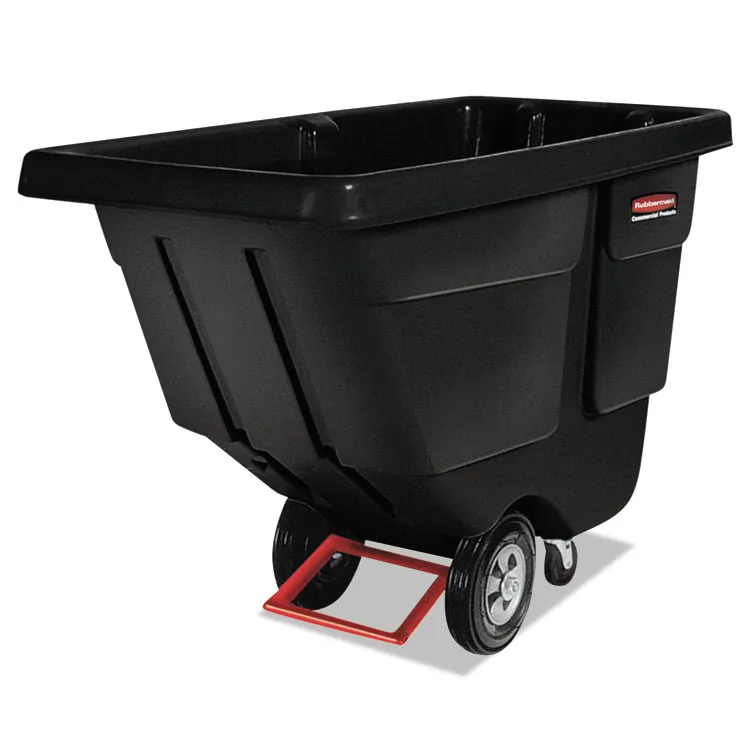 Rubbermaid FG130500BLA Standard Duty Black Tilt Truck - 0.5 Cu Yd Capa