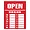 098072 | Consolidated Stamp Red Business Hours Sign Kit
