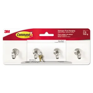 HOM-18Q-ES | 3m Decorative Key Rail with 4 Hooks