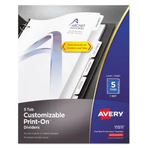 Avery AVE 11516 Averyreg; Unpunched Print-on Dividers - 25 X Divider(s