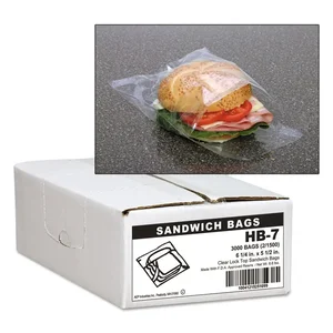 Webster Industries Jumbo Clear Sandwich Bags with Fold Top