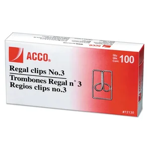 A7072130C | Acco Brands Acco Regal Paper Clips - No. 3