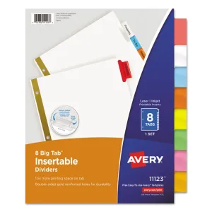 Avery AVE 11222 Averyreg; Big Tab Insertable Extra-wide Dividers - 8 X