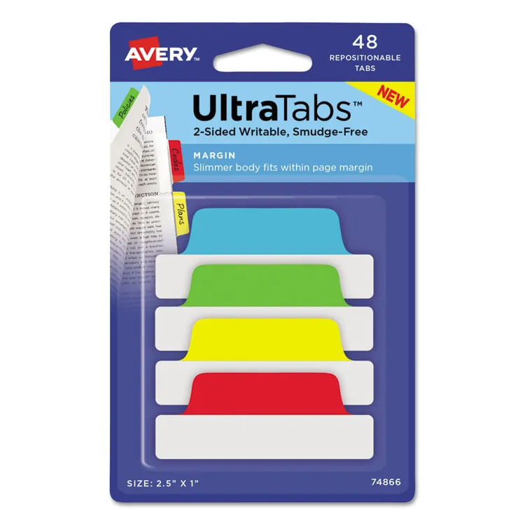 Avery 74764 Tab,poly,neon,20pk,ast