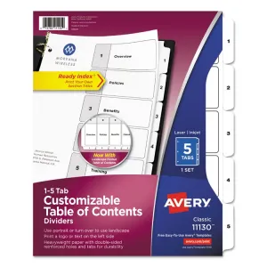 Avery AVE 11140 Averyreg; Ready Index Classic Tab Binder Dividers - 12