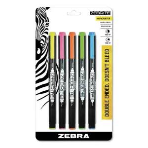 Zebra 75005 Hilighter,dblend,5st,ast