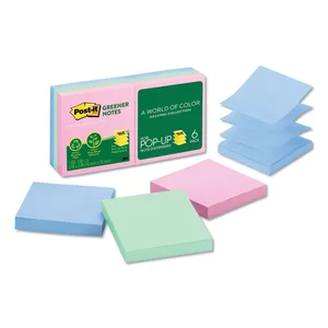 R330RP-6AP | 3m Recycled Assorted Pop-Up Notes, 3x3, 6-Pack