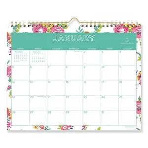Blue Sky Day Designer Wirebound Wall Calendar - White