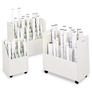 Safco SAF 3083 Safco 50-compartment Mobile Roll File - Putty - Wood - 