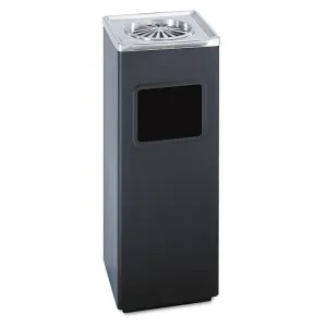 Safco SAF 9696BL Safco Sandless Square Ash Urntrash Receptacle - 3 Gal