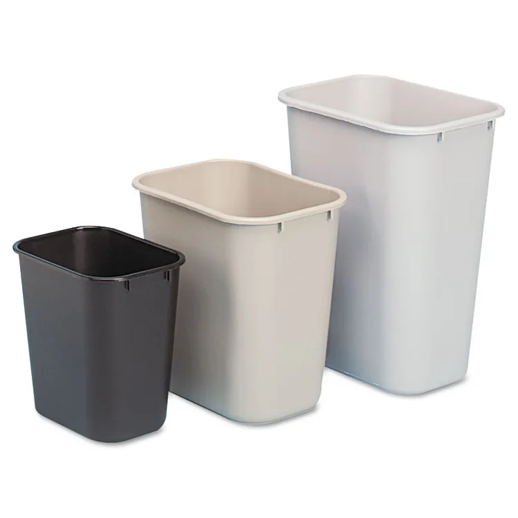 Rubbermaid FG295600BEIG Wastebasket,plas,15h,bge