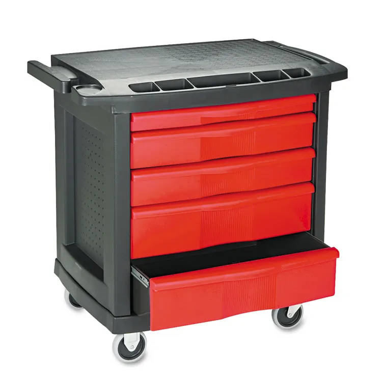 Rubbermaid RCP 773488BLA Commercial 5-drawer Mobile Work Center - 5 Dr