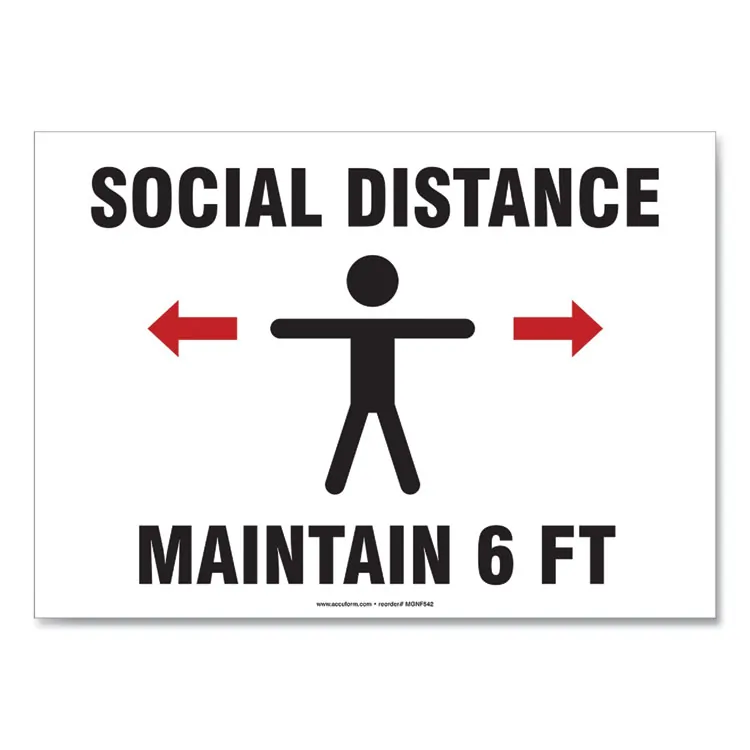 Accuform MGNG907VPESP Sign,social Distance 14x1