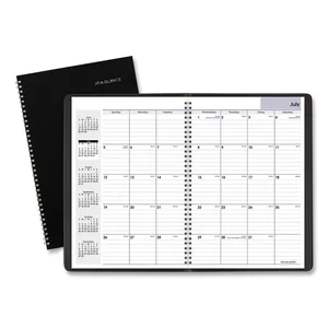 SK2-00 | At-a-glance Monthly Planner, 8x12 Black Two-Piece