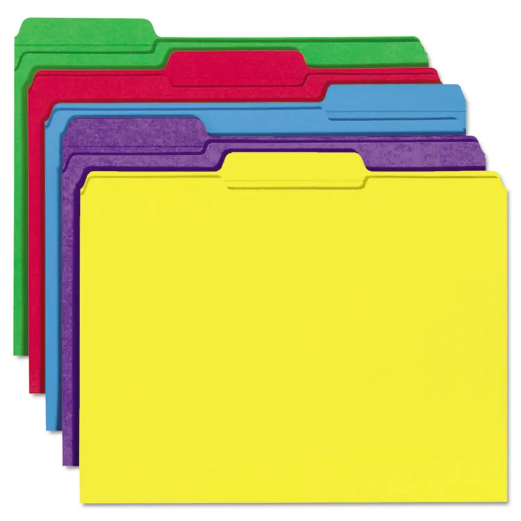 Universal UNV16162 Reinforced Top-tab File Folders, Green, Letter Size