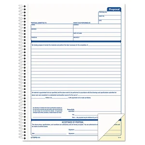 41850 | Tops Business Forms Spiralbound Carbonless Proposal
