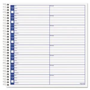 Tops TOP 4416 Tops Spiral Bound Voice Message Log Book - 50 Sheet(s) -