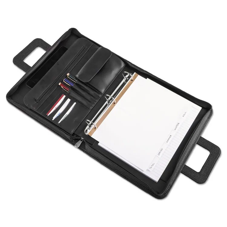 Universal UNV25650 Padfolio,vyl,ziprnd,bk