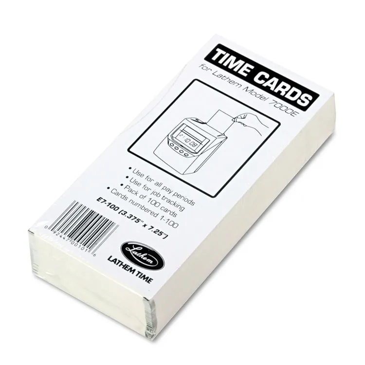 Lathem LTH E7100 7000e Double-sided Time Cards - 100 Sheet(s) - White 