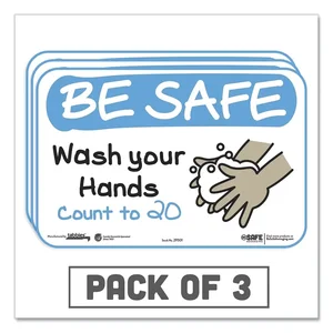 Tabbies Be Safe Wear Mask Sign - 3 Pack Educational Signs