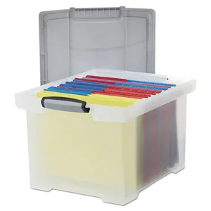 61530U01C | Storex Clear Portable File Tote for