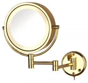 Jerdon JER-HL75G Halo Lighted Wall Mirror Bright Brass