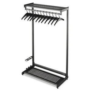 20224 | Quartet Single-Sided Steel Coat Rack with Shelves