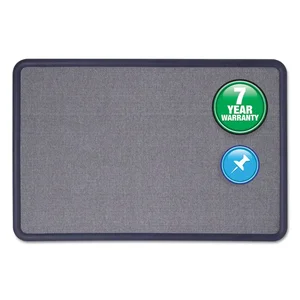 7694G | Quartet 48x36 Contour Fabric Bulletin Board - Gray