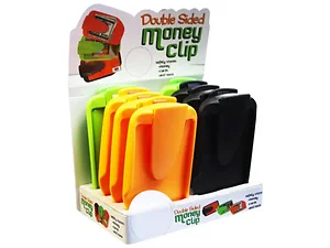 Bulk Buys Double-Sided Plastic Money Clip with Countertop