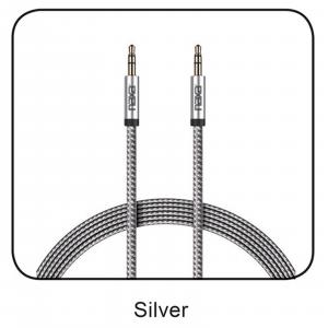 Naxa NAC-201-6FSILVER 6 Ft. 2-tone Braided Auxiliary Cable-silver