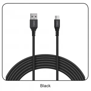 Naxa NAC-300-3FBLACK 3 Ft. Fast Charge And Sync Round Micro Usb Cable-