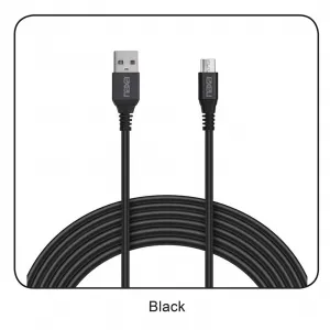 Naxa NAC-300-6FBLACK 6 Ft. Fast Charge And Sync Round Micro Usb Cable-