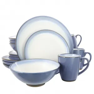 Gibson 122880.16 Elite Serene Fountain 16-piece Dinnerware Set, Blue