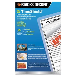 LAM5X7-25 | Black & Decker 5x7 Glossy Clear Laminating