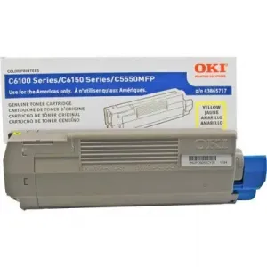 Original Okidata 43865717 Oki Yellow Toner Cartridge For C6150  Mc560 