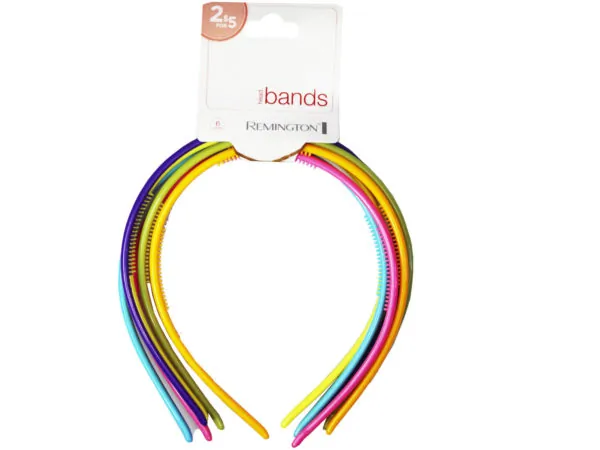 Bulk CA587 6 Count Thin Head Bands In Assorted Colors