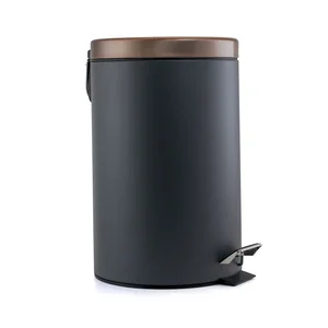 Elama Elama 12L Grey and Copper Soft Pedal Trash Bin